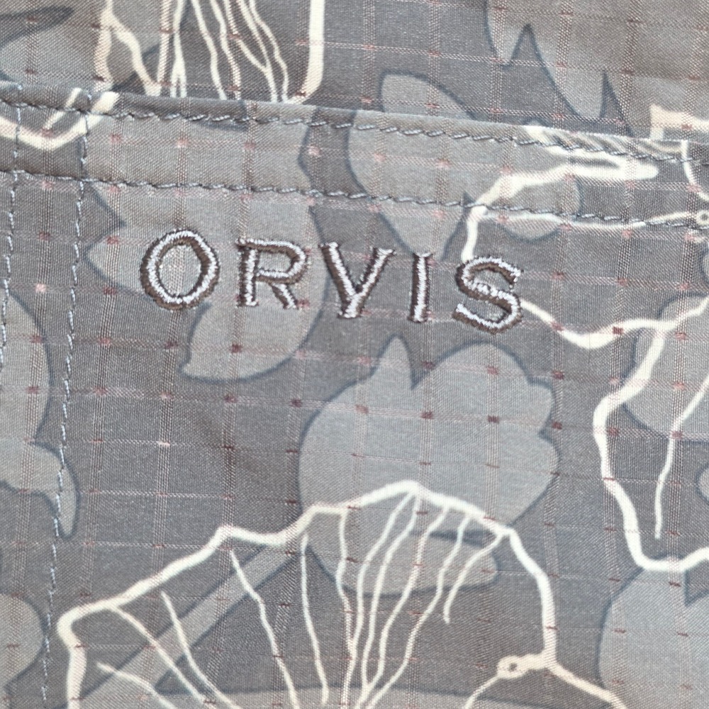 Orvis Floral Button Down Mens Medium Grey Stretch Performance Shirt Resortwear - Picture 5 of 11
